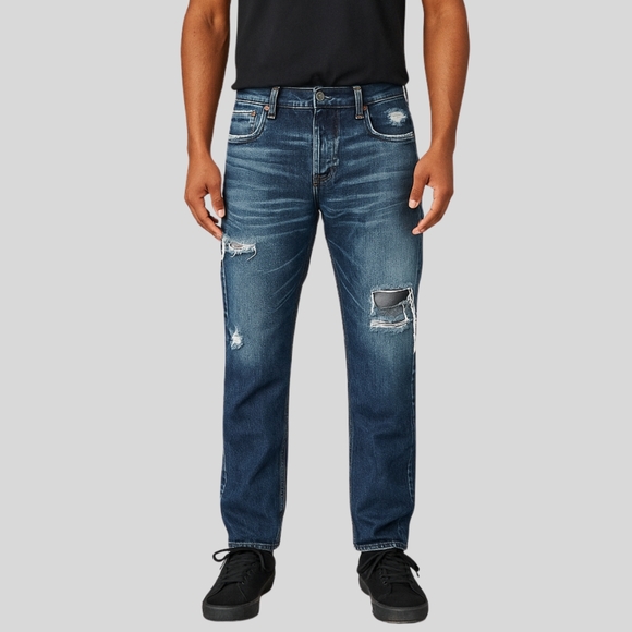 Hollister Classic Straight Jeans Men's Size 32 Blue Distressed Y2K Grunge Denim - Picture 1 of 13